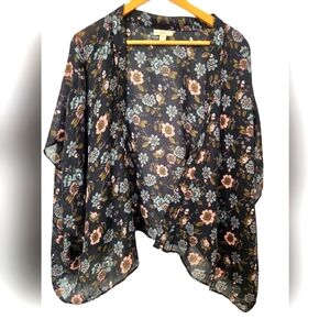 Ann Taylor Loft Floral Kimono Cardigan One Size EUC